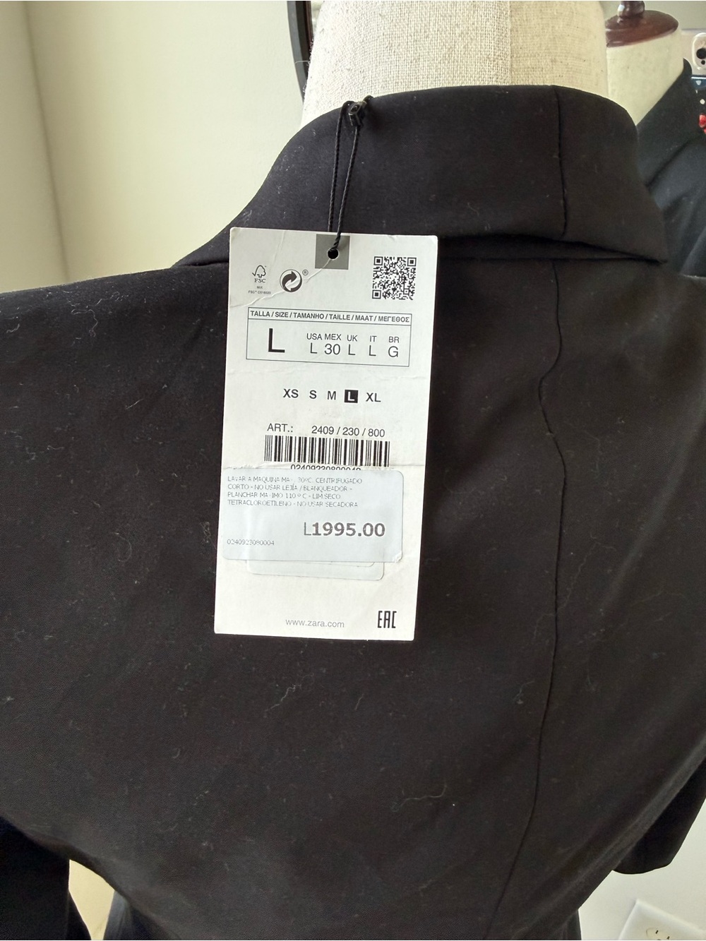 Zara Black Double-Breasted Blazer Dress with Gold Buttons - Picture 6 of 9
